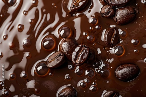 Coffee chocolate brown color iquid drink texture background - generative ai