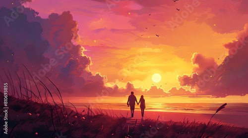 Coastal Silhouette Lovers S...