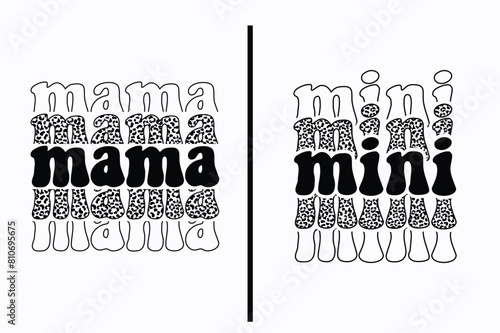 Mama and mini t shirt design