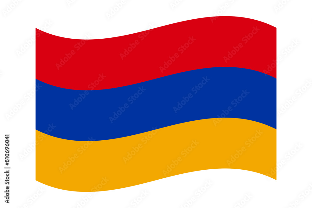 Fototapeta premium Vector illustration of wavy Armenia flag on transparent background