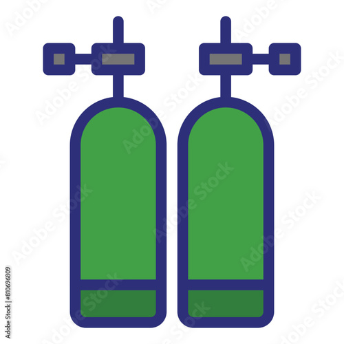 Oxygen Tank filled line icon illustration. Perfect for website mobile app presentation. Suitable for any user interface and user experience