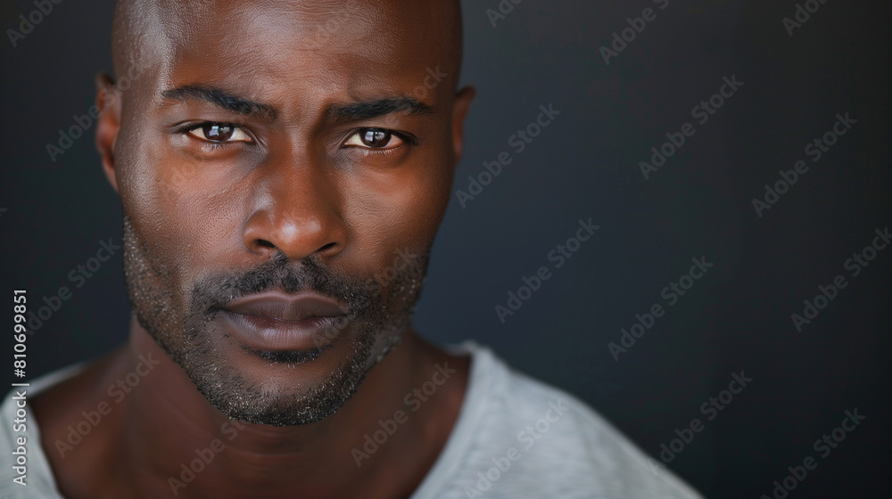 copy space, high resolution photo, 30 year very attractive black man, beautiful brown eyes he is very strong, defined jawline, wearing a simple T-shirt, he looks very confident. copy space, high resolution photo, 30 year very attractive black man, beautiful brown eyes he is very strong, defined jawline, wearing a simple T-shirt, he looks very confident.