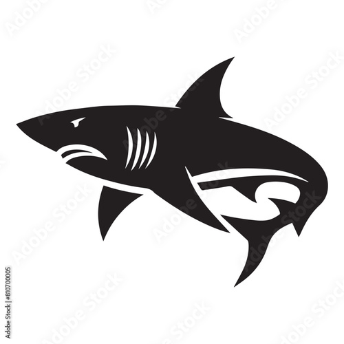 Shark   Shark silhouette   shark black and white   Silhouette minimalist shark logo design