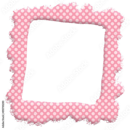 Pink fabric with dots square frame - modern vector graphic resource - ideal for greeting cards, presentations, canva, photography, scrapbooking, cricut, sublimation, stickers, tags	