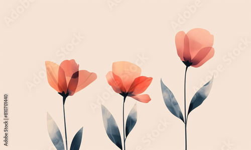 flat illustration of flowers-generative ai