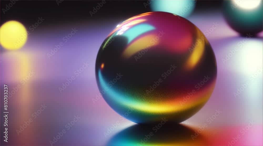 Shiny Crystal Ball Sphere on Black Background with Reflection and Blue Light Shiny Crystal Ball Sphere on Black Background with Reflection and Blue Light