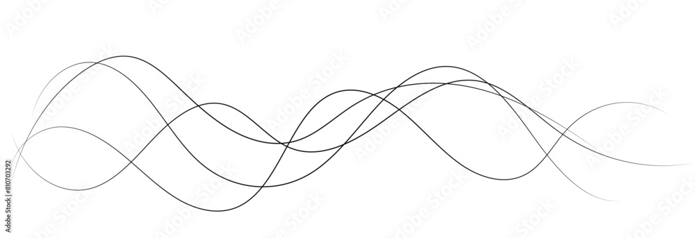 Thin line wavy abstract vector on white background. Curve wave seamless pattern. Line art striped graphic template. Vector illustration. Thin line wavy abstract vector on white background. Curve wave seamless pattern. Line art striped graphic template. Vector illustration.