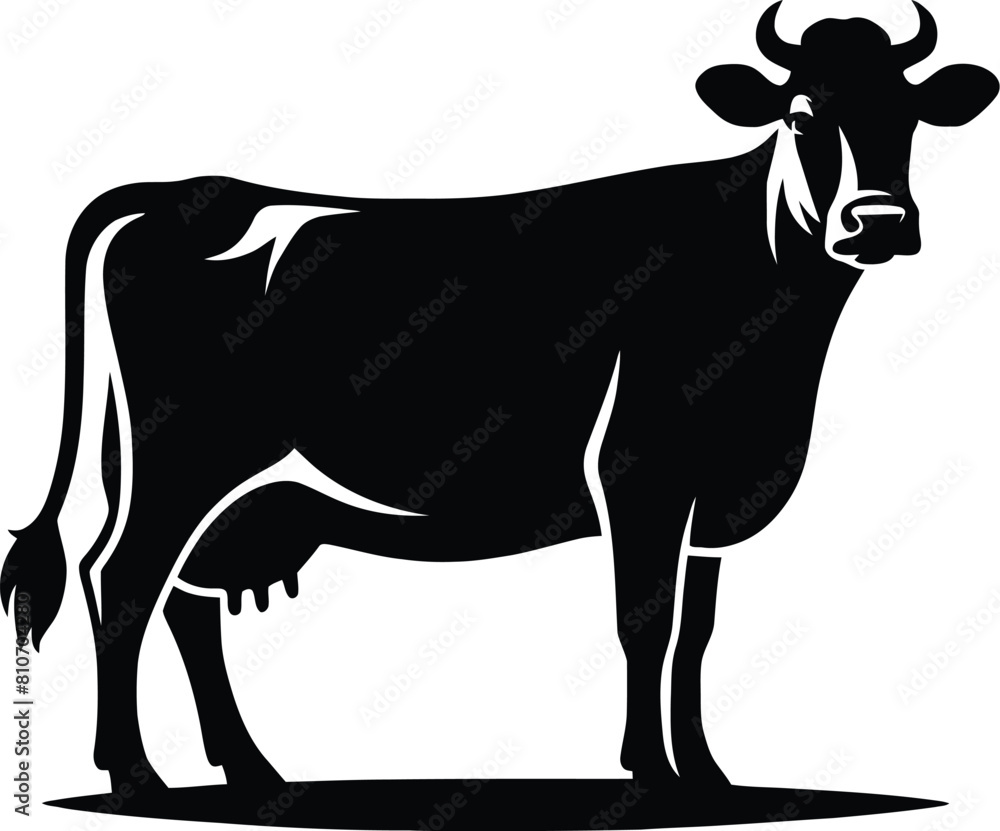 Fototapeta premium cow silhouette vector easy to use