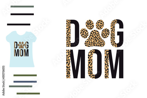 leopard dog mom t shirt design 