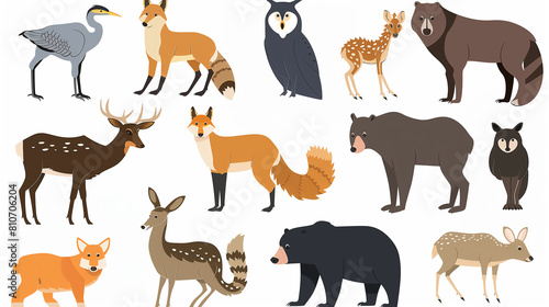 a close up of a group of animals standing on a white surface