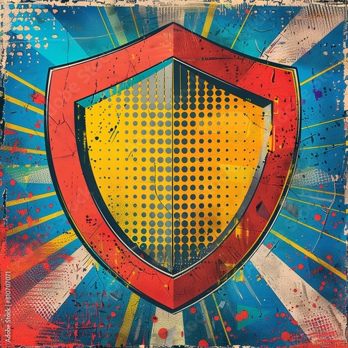 A shield of selfrespect protecting against toxic negativity Pop Art photo