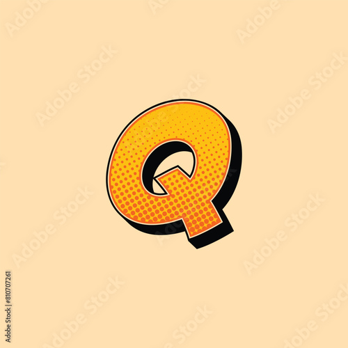Letter Q cartoon comic logo template design