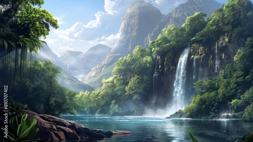 Waterfall wallpaper in beautiful nature