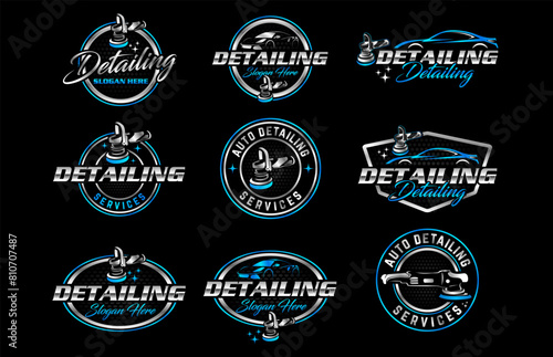 Vector logo for detailing car and tuning template