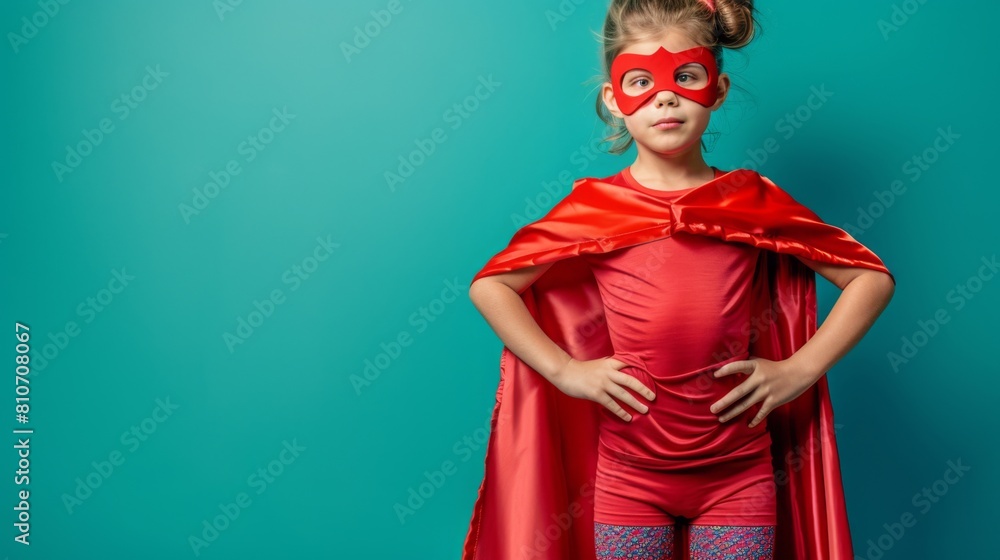 A Little Girl in Superhero Costume A Little Girl in Superhero Costume