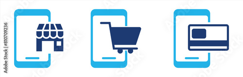 e-commerce icon. simple e-commerce blue design vector illustration