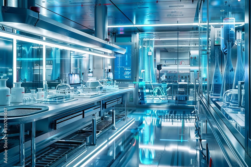 Obraz premium Depiction of hightech laboratory environments