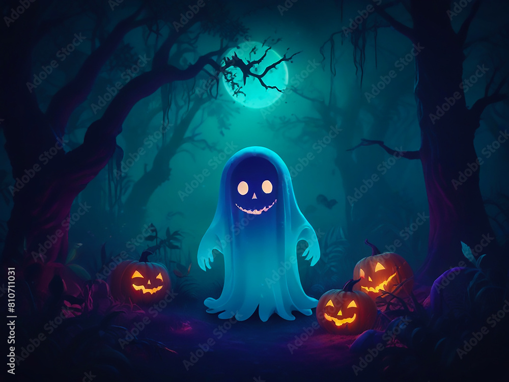 Halloween Ghost Coming in Jungle Halloween Ghost Coming in Jungle