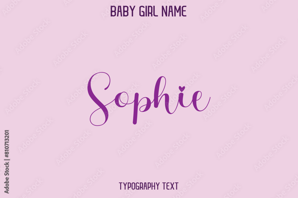 Sophie Woman's Name Cursive Hand Drawn Lettering Vector Typography Text