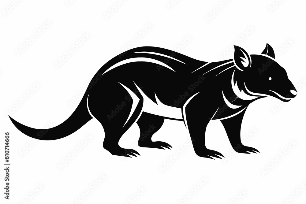 Fototapeta premium A Tasmanian silhouette black vector artwork illustration 
