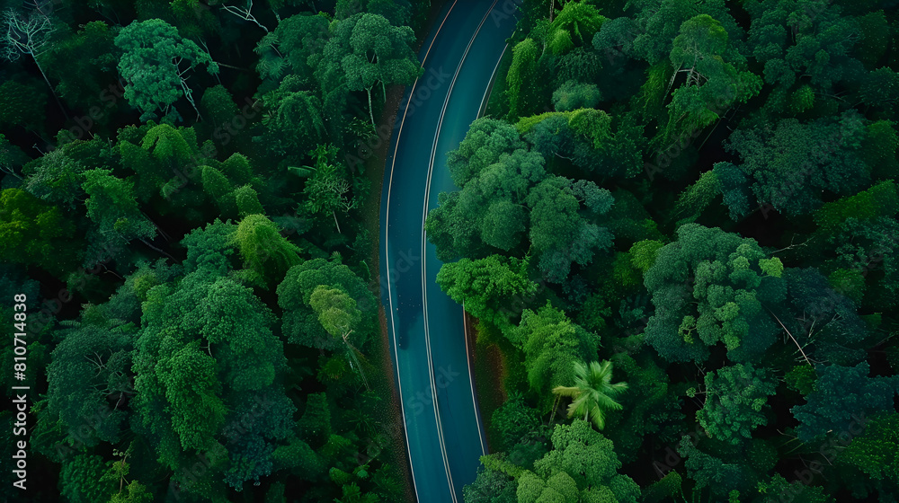 Beautiful tropical jungle nature professional photography.Professional Photography of a Lush Green Forest Canopy, Generative AI
