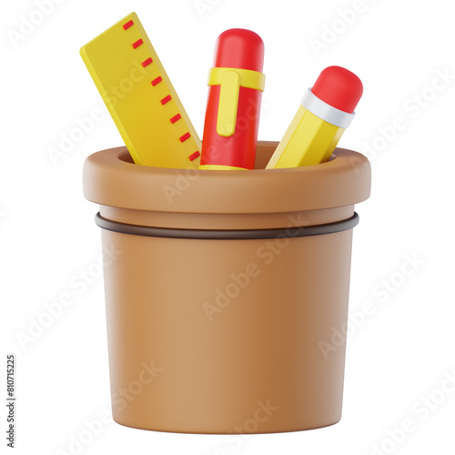3D illustration of pencil case