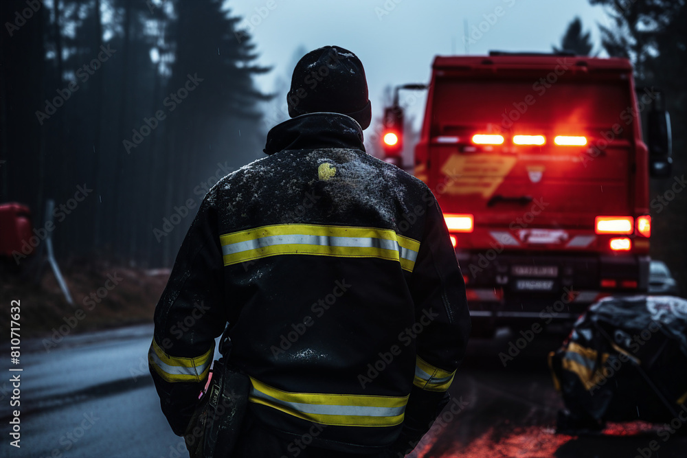 AI generated image of rescuer teams provide medical assistance after accident AI generated image of rescuer teams provide medical assistance after accident