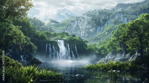 Waterfall wallpaper in beautiful nature