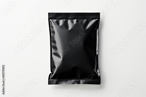 black snack plastic packaging mockup