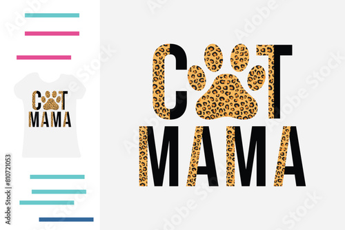  leopard cat mama t shirt design