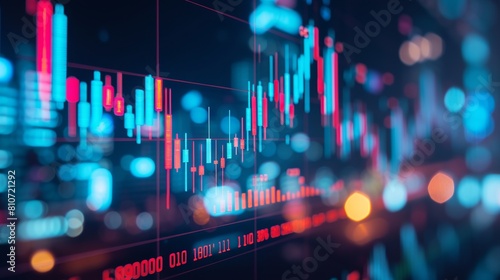 Dynamic digital display of stock market trends: comprehensive LED panel showcasing daily financial data, price fluctuations, and trading quotations - Essential background for economic analysis
