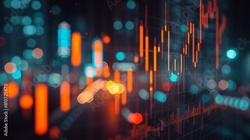 Dynamic financial investment trends: global stock market and forex trading graphical analysis - A conceptual vector illustration of economic growth and worldwide finance