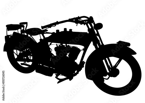 Old big bike on white background