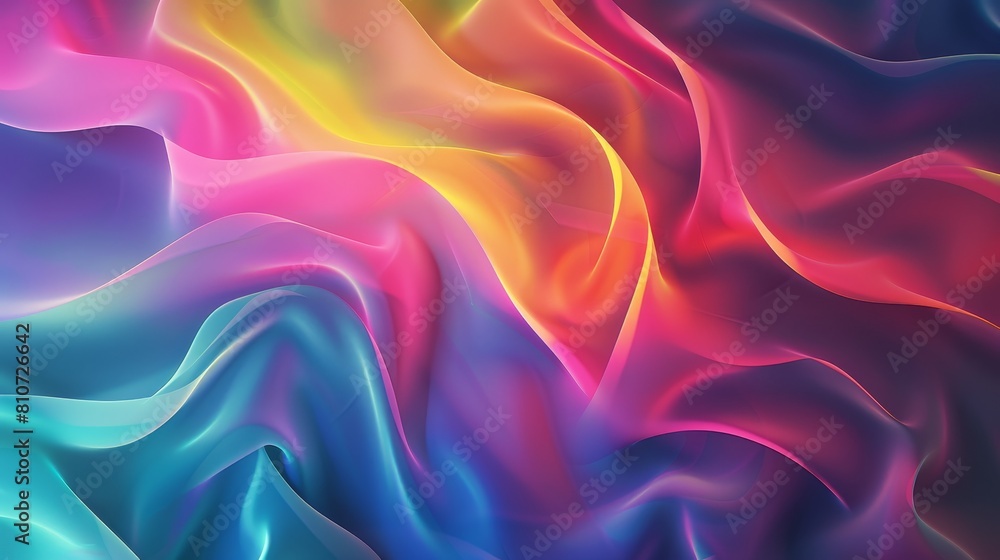 Obraz premium Abstract vibrant wave pattern with flowing multicolor design. 