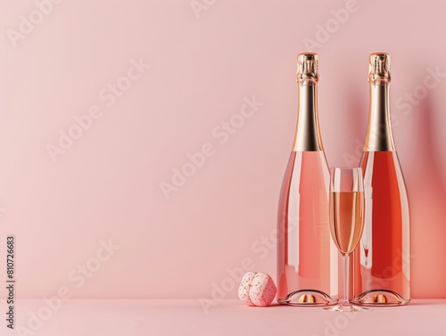 Shop our selection of elegant champagne bottles designed with a sleek and minimalist style for a luxurious touch to your celebrations, Generated by AI photo