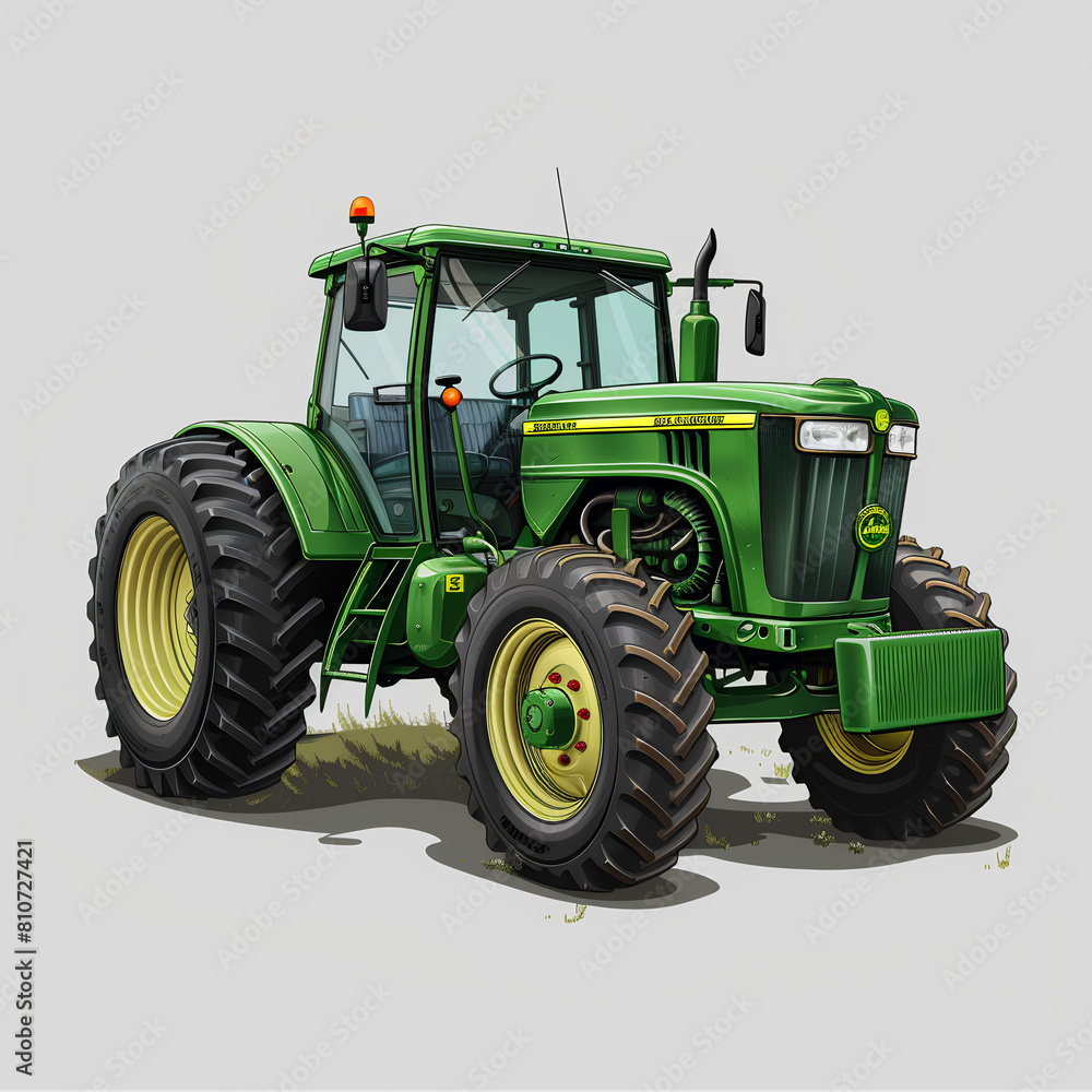 Obraz premium green tractor isolated on white