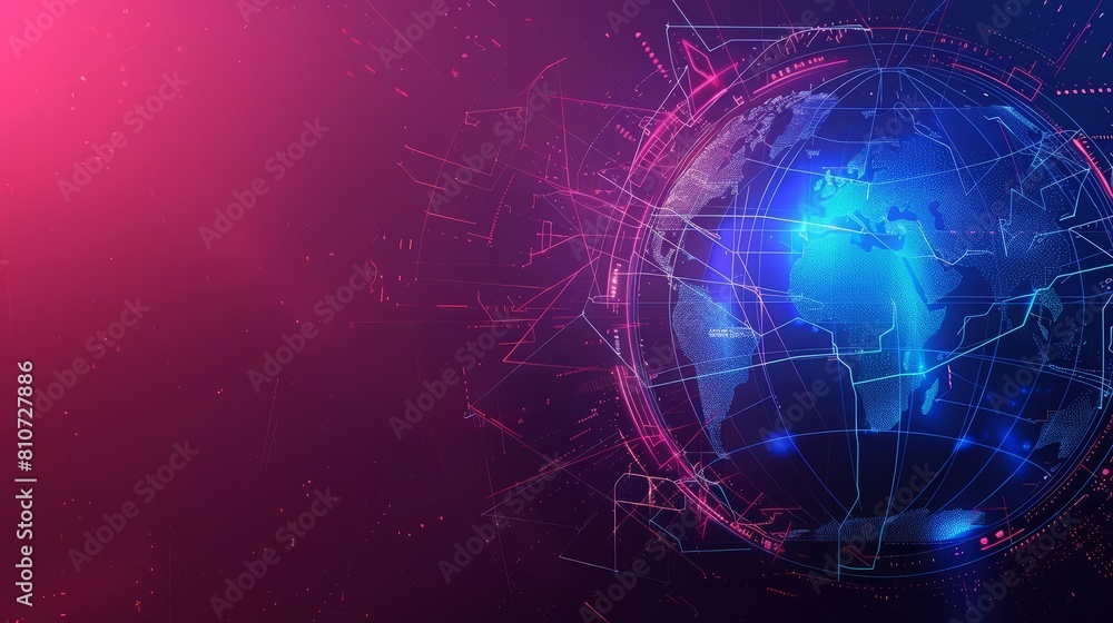 Abstract banner of global market research in futuristic styles, navigating economic trends, banner best copy space Abstract banner of global market research in futuristic styles, navigating economic trends, banner best copy space
