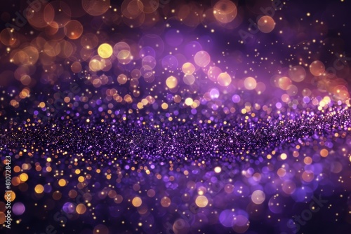 A closeup of a background filled with swirling purple and yellow lights creating a luxurious and mesmerizing effect