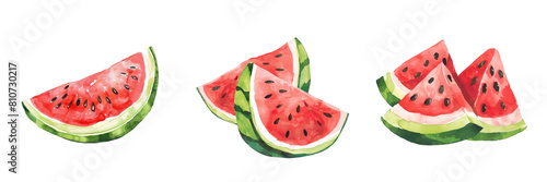Hand drawn illustration of watermelon isolated on transparent background cutout png