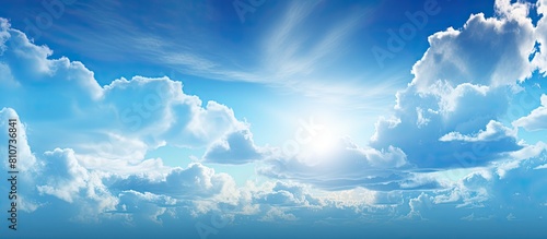 A vibrant summer sky filled with light blue hues. Creative banner. Copyspace image