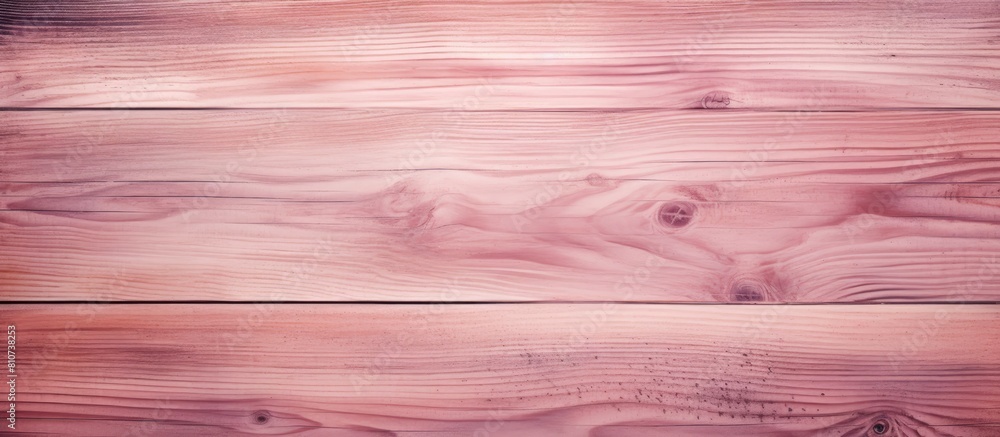 A pink toned wooden board texture with a blurred effect creates an abstract background and design copy space image