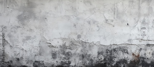 Aged wall with a textured surface portraying a mix of white and black concrete suitable for use as a background in images or designs. Creative banner. Copyspace image