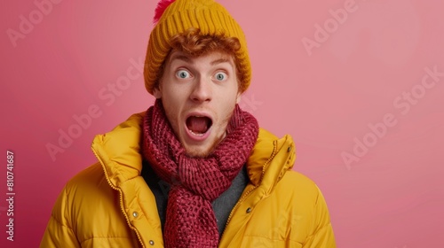 Man in Colorful Winter Attire photo