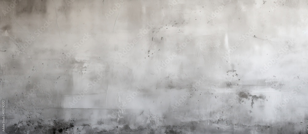 The background of a cement wall has a gray and white polished mortar texture providing a copy space image