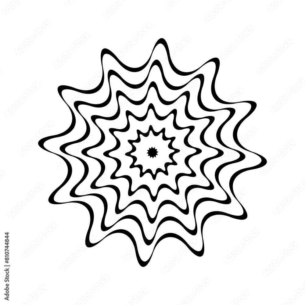 Abstract Wavy Lines Circle Design Element. Abstract Wavy Lines Circle Design Element.