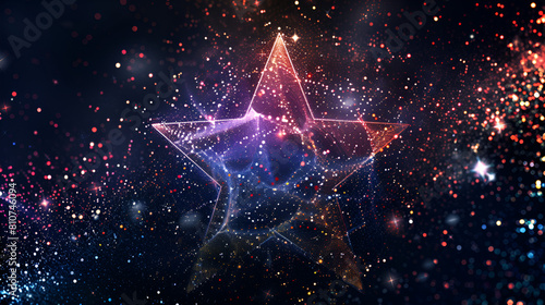Abstract image of a star in the form of a starry, generative Ai photo