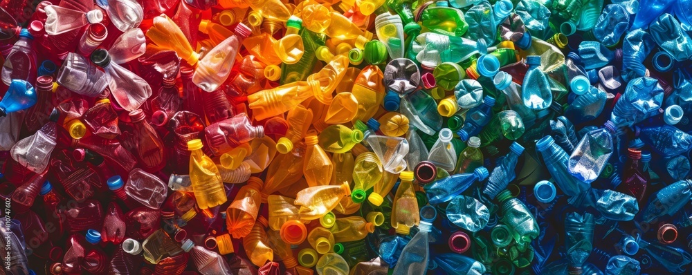 Crushed plastic bottles for recycling Crushed plastic bottles for recycling