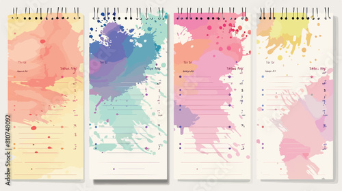 Four of month and weekly planner templates with color photo