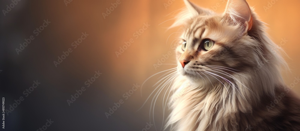 A copy space image of a cat with light brown fur in a portrait A copy space image of a cat with light brown fur in a portrait