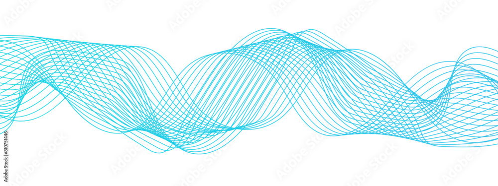Fototapeta premium Abstract colorful modern stream wave line transparent background. Business curve lines in transparent background. Curved wavy lines tech futuristic motion background